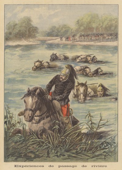 Franse draken steken een rivier over door French School